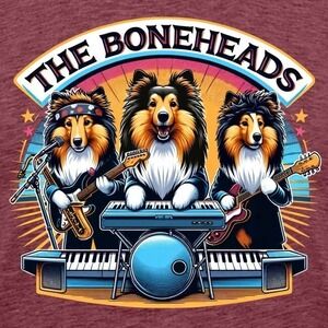 Premium Men's Cricket Chronicles 2024 Bonehead Band Logo T-Shirt - Burgundy - XL